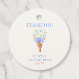 Summer Retro Bow Star Ice Cream Baby shower Bedankjes Labels