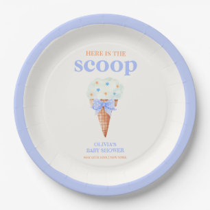 Summer Retro Bow Star Ice Cream Baby shower Papieren Bordje