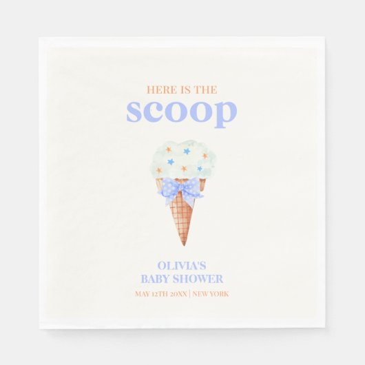 Summer Retro Bow Star Ice Cream Baby shower Servet (Voorkant)