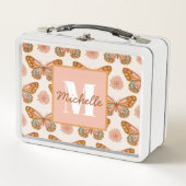 Summer Retro Butterfly | Monogram Lunch Box (Voorkant)