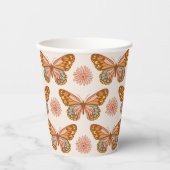 Summer Retro Butterfly Pattern Cups Papieren Bekers (Voorkant)