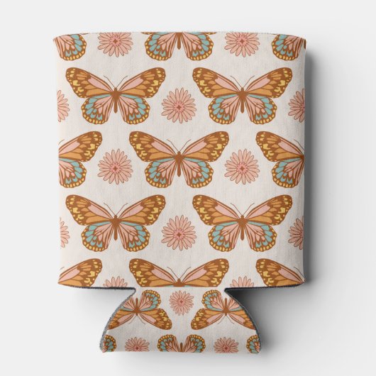 Summer Retro Butterfly Print Koelbox Blikjeskoeler (Achterkant)