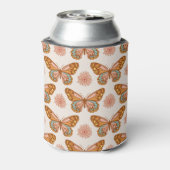 Summer Retro Butterfly Print Koelbox Blikjeskoeler (Blikje Achterkant)
