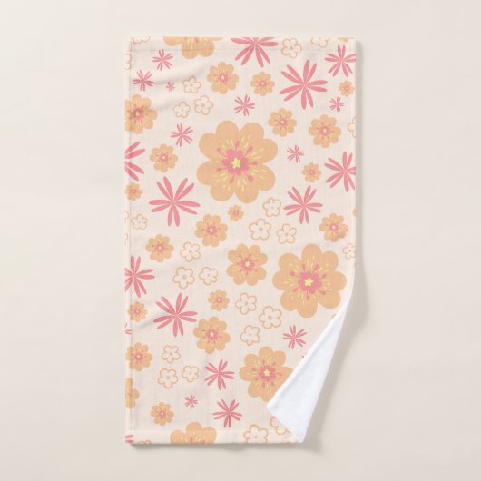Summer Retro Floral Pattern Bath Towel Set Bad Handdoek (Handdoek)