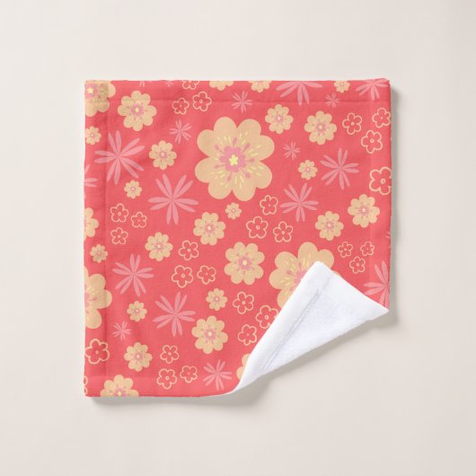 Summer Retro Floral Pattern Bath Towel Set Bad Handdoek (Wasdoekje)