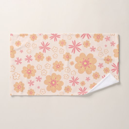 Summer Retro Floral Pattern Bath Towel Set Bad Handdoek (Handdoek)