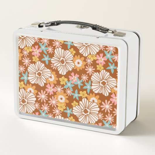 Summer Retro Flower | Monogram Lunch Box (Achterkant)