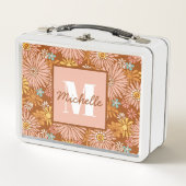 Summer Retro Flower | Monogram Lunch Box (Voorkant)