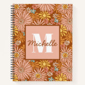 Summer Retro Flower | Monogram Notitieboek (Voorkant)