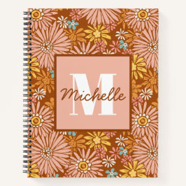 Summer Retro Flower | Monogram Notitieboek