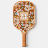 Summer Retro Flower | Monogram Pickleball Paddle (Voorkant)