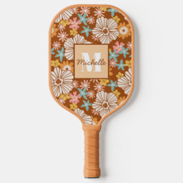Summer Retro Flower | Monogram Pickleball Paddle
