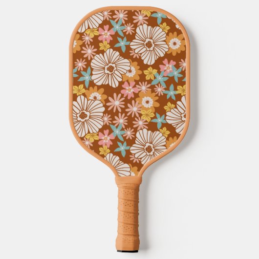 Summer Retro Flower | Monogram Pickleball Paddle (Achterkant)