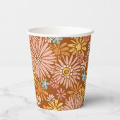 Summer Retro Flower Pattern Cups Papieren Bekers (Achterkant)