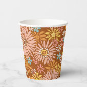 Summer Retro Flower Pattern Cups Papieren Bekers (Voorkant)