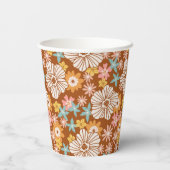 Summer Retro Flower Pattern Cups Papieren Bekers (Achterkant)