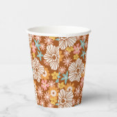 Summer Retro Flower Pattern Cups Papieren Bekers (Rechts)