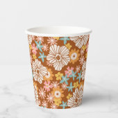 Summer Retro Flower Pattern Cups Papieren Bekers (Voorkant)