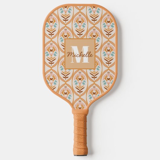Summer Retro Garden | Monogram Pickleball Paddle (Voorkant)