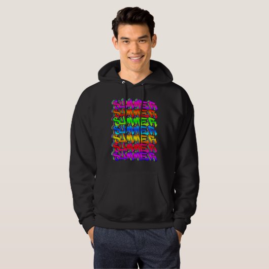 SUMMER-Retro Graffiti Colorful Summer Hoodie (Voorkant volledig)