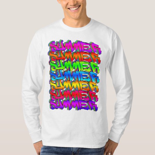 SUMMER-Retro Graffiti Colorful Summer T-shirt (Voorkant)