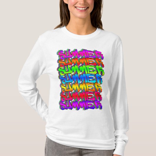 SUMMER-Retro Graffiti Colorful Summer T-shirt (Voorkant)