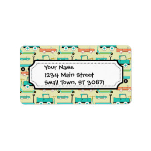 Summer Retro Wheooters Cars Wagons Trucks Etiket