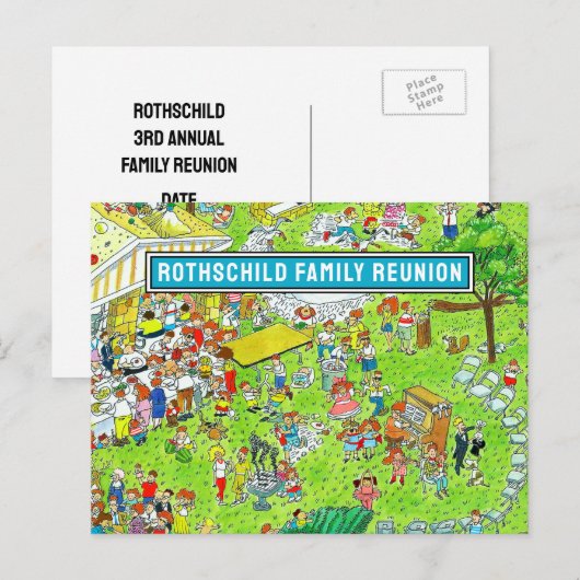 Summer Reunion Save-the-Date Briefkaart (Voorkant / Achterkant)