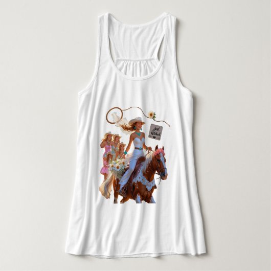 Summer Ride to Forever – Cowgirl Wedding Bliss Tanktop (Design voorkant)