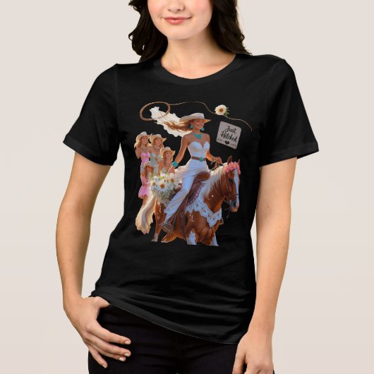Summer Ride to Forever – Cowgirl Wedding Bliss Tri-Blend Shirt (Voorkant)