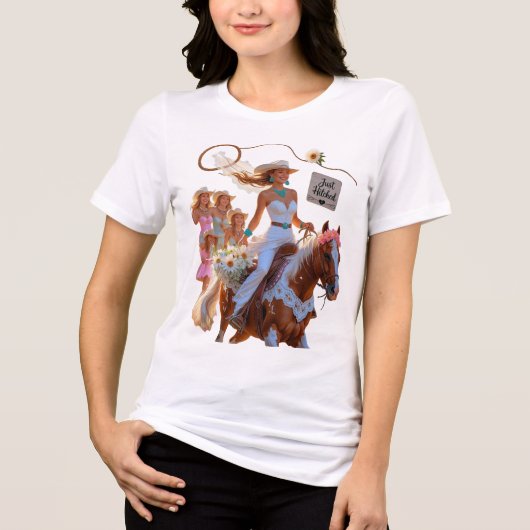 Summer Ride to Forever – Cowgirl Wedding Bliss Tri-Blend Shirt (Voorkant)