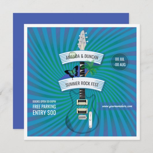 Summer Rock Festival voegt logo uitnodiging toe (Voorkant / Achterkant)