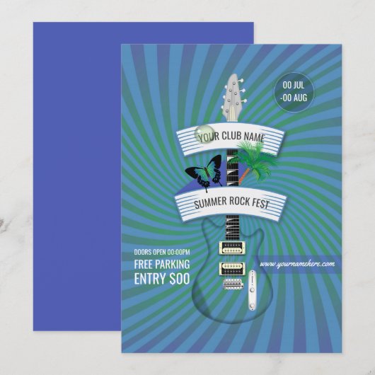 Summer Rock Festival voegt logo uitnodiging toe (Voorkant / Achterkant)