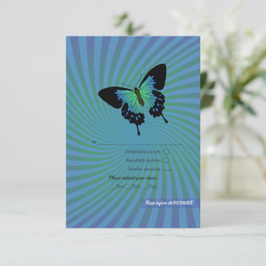 Summer Rock Festival Wedding RSVP Kaartje (Staand voorkant)