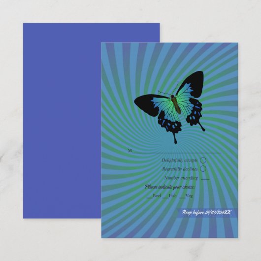 Summer Rock Festival Wedding RSVP Kaartje (Voorkant / Achterkant)