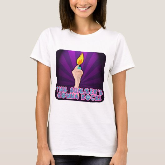 Summer Rock Music Lighter Slogan Design T-shirt (Voorkant)