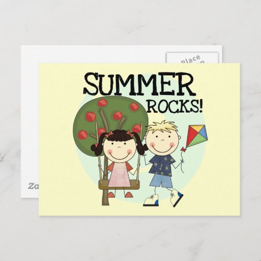 Summer Rocks T-shirts en cadeautjes Briefkaart (Voorkant / Achterkant)