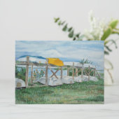 Summer roeiboten aquarel kaart (Staand voorkant)
