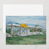 Summer roeiboten aquarel kaart (Voorkant / Achterkant)