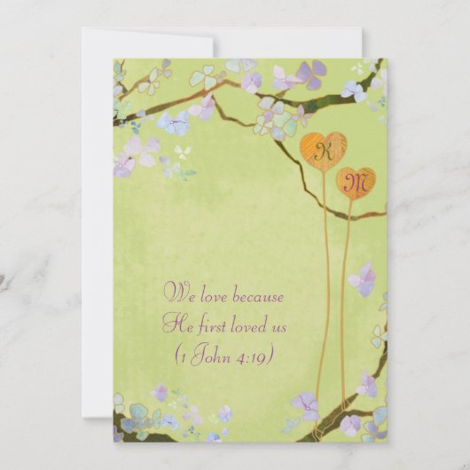 Summer Romance Lime Green Wedding Kaart (Voorkant)