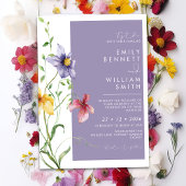 Summer Romantic Floral Meadow Stylish Wedding Kaart