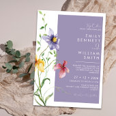 Summer Romantic Floral Meadow Stylish Wedding Kaart
