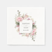 Summer Roos Garden Floral Wedding Servetten (Voorkant)