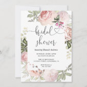 Summer Roos Garden Pink Bridal Shower Kaart (Voorkant)