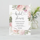 Summer Roos Garden Pink Bridal Shower Kaart (Staand voorkant)
