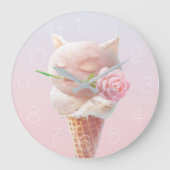 Summer Roos Ice Cone Large Clock Grote Klok (Voorkant)