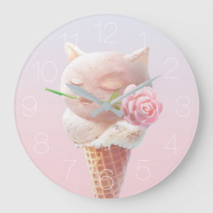Summer Roos Ice Cone Large Clock Grote Klok