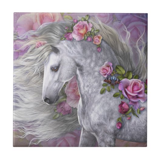 Summer Rose Art Tile Tegeltje (Voorkant)