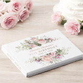 Summer Rose Garden Pink Floral 80th Birthday Gastenboek