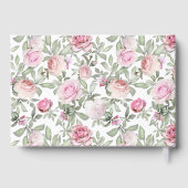 Summer Rose Garden Pink Floral 80th Birthday Gastenboek (Achterkant)